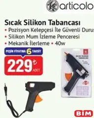 ARTİCOLO SICAK SİLİKON TABANCASI fiyat ve kampanya bilgisi